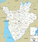 Kaart (cartografie)-Burundi-Burundi-road-map.gif