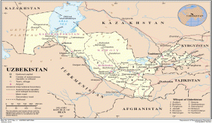 Карта (мапа)-Узбекистан-Uzbekistan_map.jpg