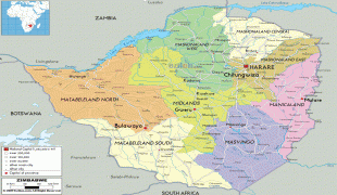 Географическая карта-Зимбабве-political-map-of-Zimbabwe.gif