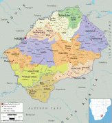 Carte géographique-Lesotho-political-map-of-Lesotho.gif