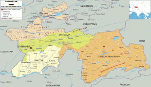 Карта (мапа)-Таџикистан-political-map-of-Tajikistan.gif