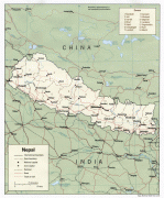 Kaart (cartografie)-Nepal-Modern_Nepal_Map.jpg