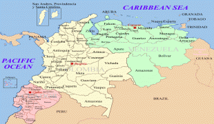 Kaart (kartograafia)-Colombia-Ecuador_Colombia_Venezuela_map.png