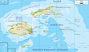 Térkép-Fidzsi-szigetek-Fiji-physical-map.gif