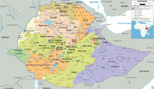 Kort (geografi)-Etiopien-political-map-of-Ethiopia.gif