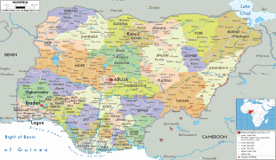 Kaart (cartografie)-Nigeria-political-map-of-Nigerian.gif