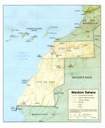 Kort (geografi)-Vestsahara-western_sahara_rel_1989.jpg