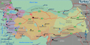 Kaart (cartografie)-Turkije-Turkey_regions_map.png