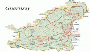 Kaart (cartografie)-Guernsey-Guernsey-road-Map.jpg