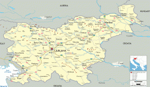 Kort (geografi)-Slovenien-political-map-of-Slovenia.gif