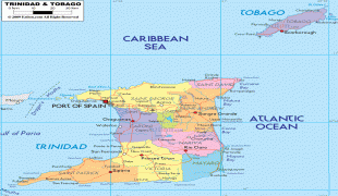 Kaart (cartografie)-Trinidad en Tobago-political-map-of-Trinidad.gif