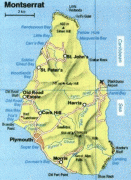 Kaart (kartograafia)-Montserrat-volcTsuCaribMontserratMap.jpg