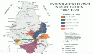 Kaart (kartograafia)-Montserrat-Pyroclastic-flows-in-Montserrat-1997-1998-Map.jpg