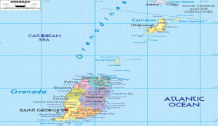 地图-格林纳达-political-map-of-Grenada.gif