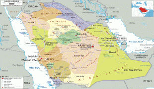 Kaart (cartografie)-Saoedi-Arabië-political-map-of-Saudi-Arab.gif