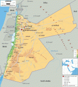 Kaart (cartografie)-Jordanië-Jordan-physical-map.gif