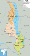 Карта (мапа)-Малави-political-map-of-Malawi.gif