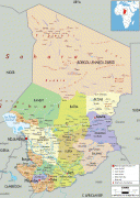 Kaart (kartograafia)-Tšaad-political-map-of-Chad.gif