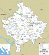 แผนที่-ประเทศคอซอวอ-Kosovo-road-map.gif