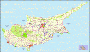 Karte (Kartografie)-Republik Zypern-cyprus-roadmap.jpg