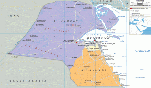 Zemljovid-Kuvajt-political-map-of-Kuwait.gif