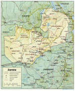 Kaart (kartograafia)-Sambia-zambia_rel_1988.jpg