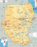 Kaart (kartograafia)-Sudaan-Sudan-physical-map.gif
