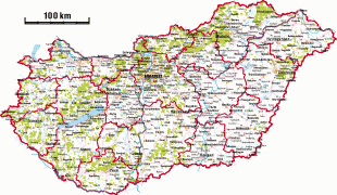 Карта (мапа)-Мађарска-Hungary.gif
