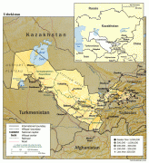 Kaart (cartografie)-Oezbekistan-Uzbekistan_1995_CIA_map.jpg