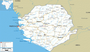 Карта (мапа)-Сијера Леоне-Sierra-Leone-road-map.gif