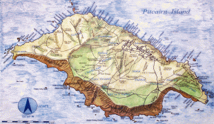 Карта (мапа)-Острва Питкерн-Pitcairn-Island-Map.jpg