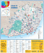 Kaart (cartografie)-Lissabon-City-of-Lisbon-Map-Portugal-10024.jpg
