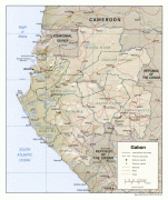 Kaart (cartografie)-Libreville-Gabon-physical-Map.jpg