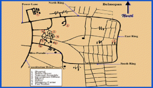 Kaart (kartograafia)-Belmopan-gtb-map-belmopan-belize-karte.jpg