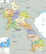 Kaart (cartografie)-Laos-political-map-of-Laos.gif