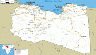 Kort (geografi)-Libyen-Libya-road-map.gif