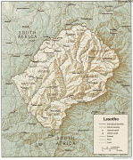 Kort (geografi)-Lesotho-Lesotho-Map.gif