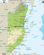 Kaart (cartografie)-Belize (land)-Belize-physical-map.gif
