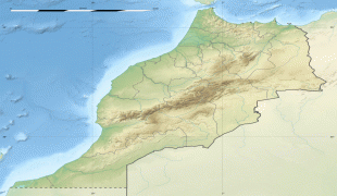 Kaart (kartograafia)-Maroko-Morocco_relief_location_map.jpg