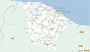 Bản đồ-Ceará-Ceara_State_Federal_Highway_Map_Brazil_2.jpg