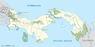 Карта (мапа)-Панама-National_parks_of_Panama_map.png