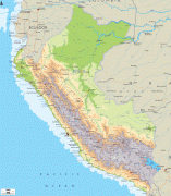 Kaart (cartografie)-Peru-Peru-physical-map.gif
