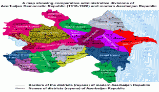 Kaart (cartografie)-Azerbeidzjan-Azerbaijan_Map_ADRandAR_En.jpg