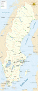 Kaart (cartografie)-Zweden-Map_of_Sweden_Cities_(polar_stereographic).png