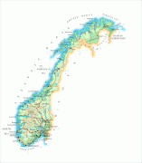 Kaart (cartografie)-Noorwegen-large_detailed_physical_map_of_norway_with_roads_cities_and_airports_for_free.jpg