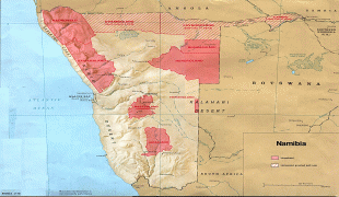 Kaart (cartografie)-Namibië-Namibia-Homelands-Map.jpg