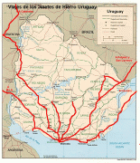 Kaart (kartograafia)-Uruguay-Uruguay_Political_Map_3.jpg