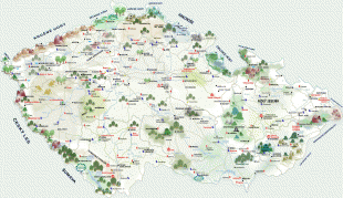 Kaart (kartograafia)-Tšehhi-czechia-karta.jpg