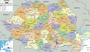 Kaart (cartografie)-Roemenië-Romanian-political-map.gif