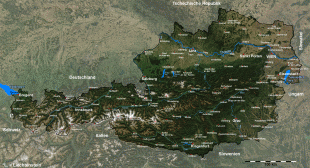 Карта (мапа)-Аустрија-Austria_satellite-map.jpg